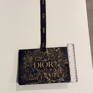 LIKE NEW! Dior Navy & Gold Gift Bag w/ Logo Ribbon | 5.5 x 7.5 inches